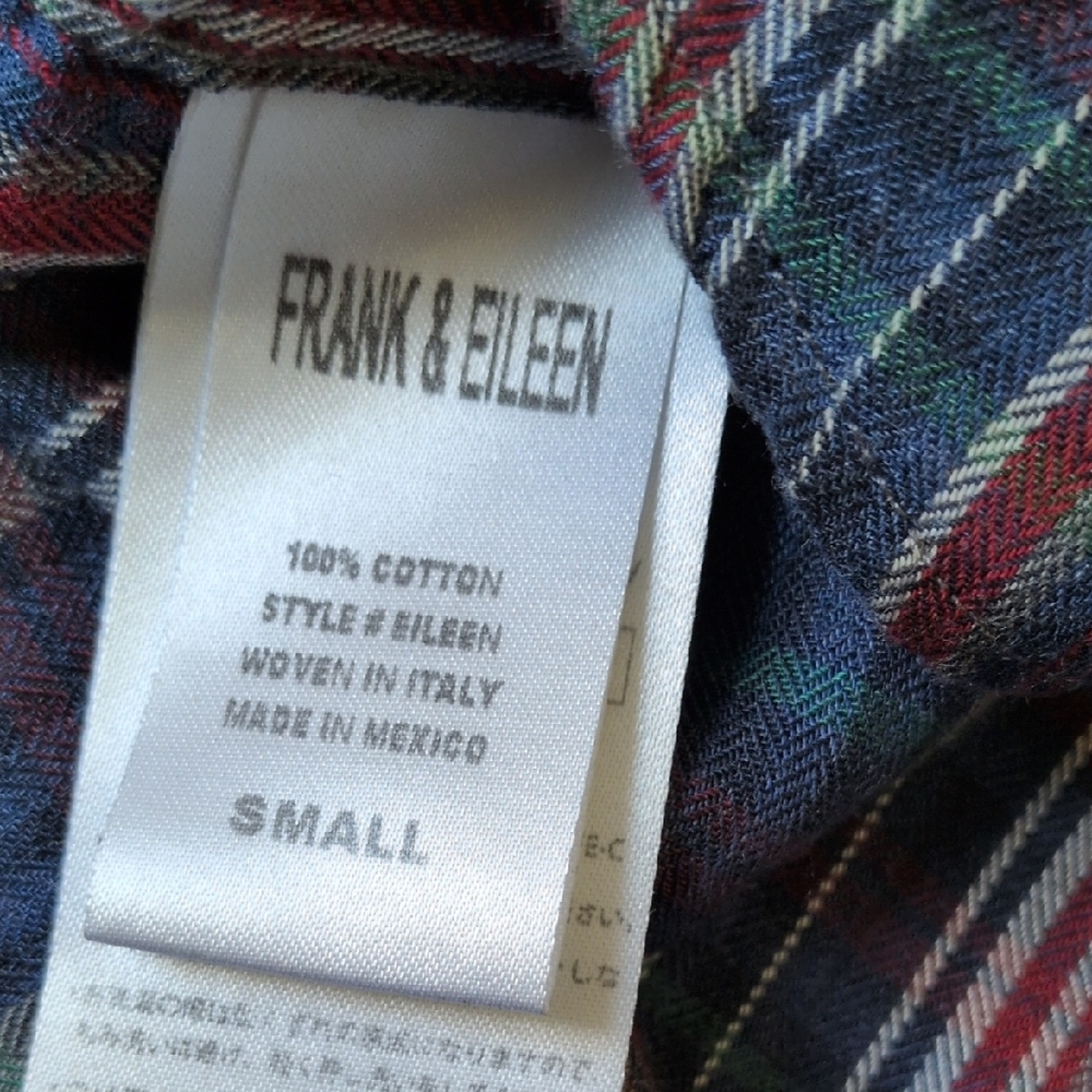 FRANK & EILEEN I Blue Multicolor Plaid Soft Cotton Button Down Eileen Shirt, S - Picture 10 of 15